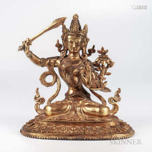 Gilt-bronze Figure of Manjushri