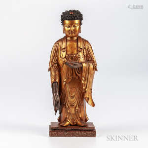 Gilt Lacquered Wood Buddha