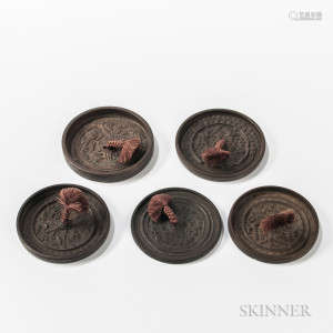 Set of Five Bronze Mirrors