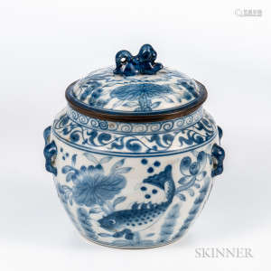 Blue and White Covered Jar