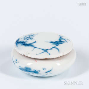 Blue and White Seal Paste Box and Cover