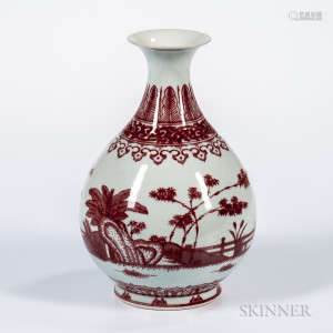 Red and White Bottle Vase