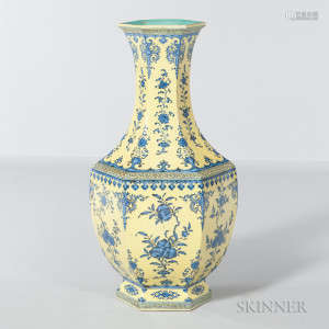 Large Blue and Yellow Vase