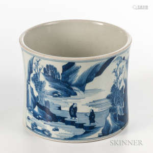 Blue and White Brush Pot