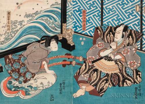 Utagawa Kunisada (Toyokuni III, 1786-1865), Diptych Woodblock Print