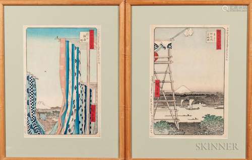 Utagawa Hiroshige (1797-1858), Two Woodblock Prints