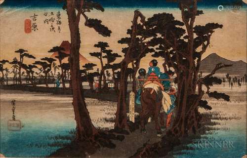 Utagawa Hiroshige (1797-1858), Yoshiwara: Mount Fuji on the Left