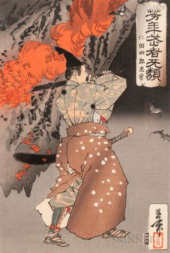 Tsukioka Yoshitoshi (1839-1892), Two Woodblock Prints