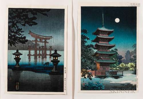 Tsuchiya Koitsu (1870-1949), Two Woodblock Prints