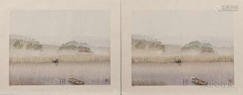 Miyamoto Shufu (b. 1950), Two Impressions of Rain