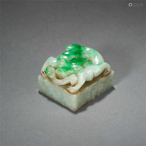 CHINESE JADEITE BEAST OFFICIAL SEAL