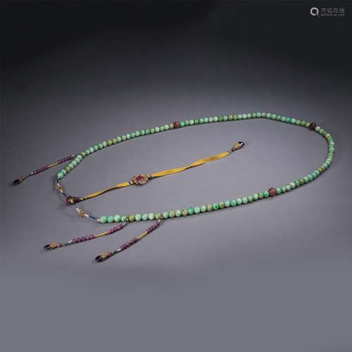 CHINESE JADEITE BEAD CHAOZHU COURT NECKLACE