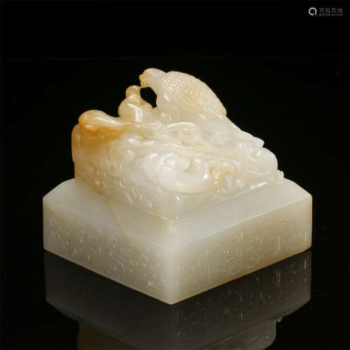 CHINESE WHITE JADE BEAST OFFICIAL SEAL