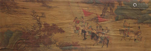 CHINESE TAPESTRY OF PAINTING OF PRIDE ON MOUNTAIN