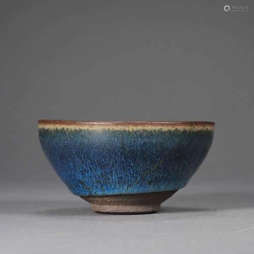 CHINESE PORCELAIN JIAN BLUE GLAZE TEA BOWL