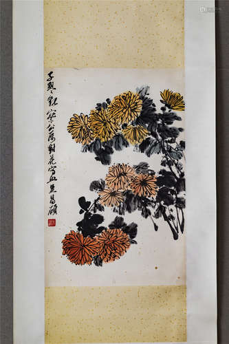 CHINESE SCROLL PAINTING OF FLOWER