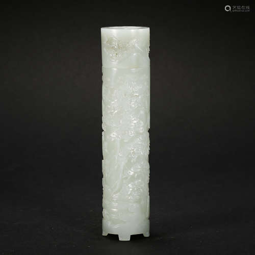 CHINESE WHITE JADE INCENSE CONTAINER