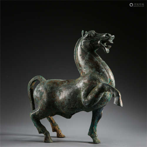 CHINESE ANCIENT BRONZE HORSE HAN DYNASTY