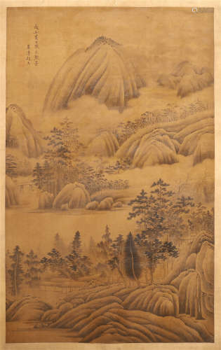 CHINESE SCROLL PAINTING OF MOUNTAIN VIEWS