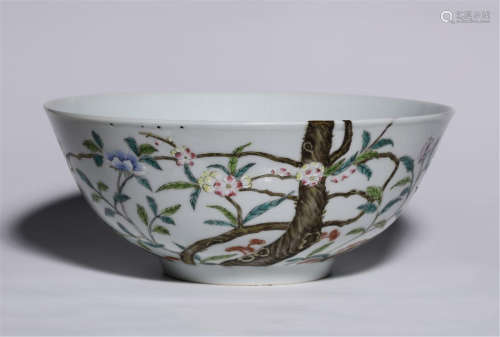 CHINESE PORCELAIN FAMILLE ROSE FLOWER CHARGER