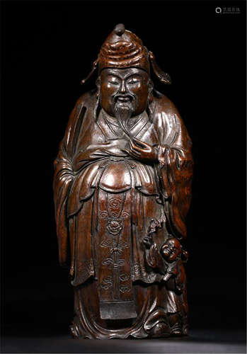 CHINESE BAMBOO CRAVED STANDING FIGURE