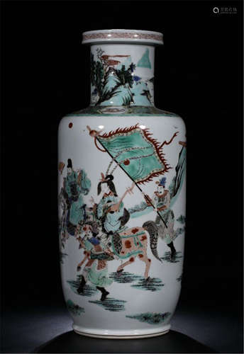 CHINESE PORCELAIN WUCAI FIGURES VASE