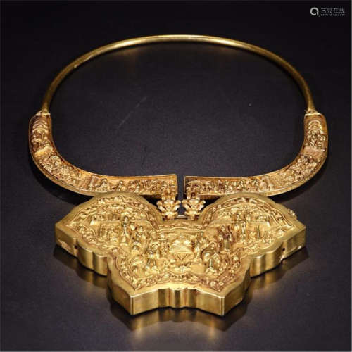CHINESE GILT SILVER BUTTFLY NECKLACE