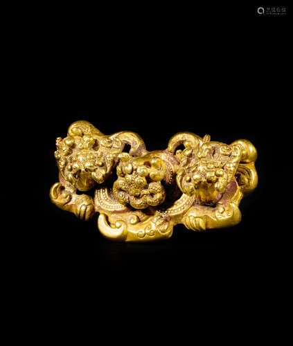 CHINESE PURE GOLD BEAST BELT HOOK