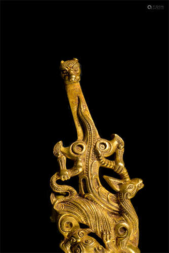 CHINESE PURE GOLD BEAST BELT HOOK