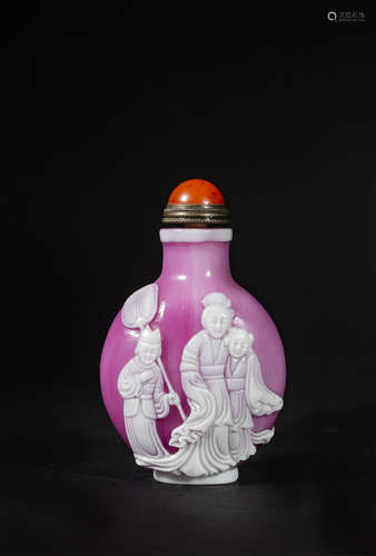 CHINESE PEKING GLASS BEAUTY SNUFF BOTTLE