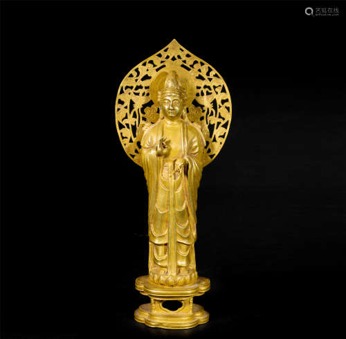 CHINESE PURE GOLD STANDING BUDDHA
