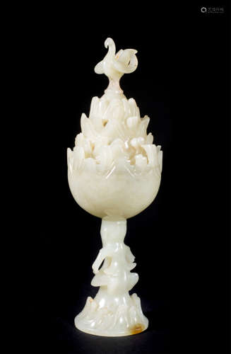 CHINESE WHITE JADE BOSHAN CENSER