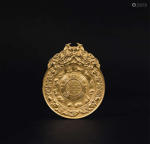 CHINESE GILT BRONZE OFFICIAL PLAQUE