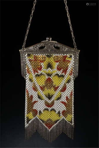 CHINESE SILVER WEAVE HAND BAG