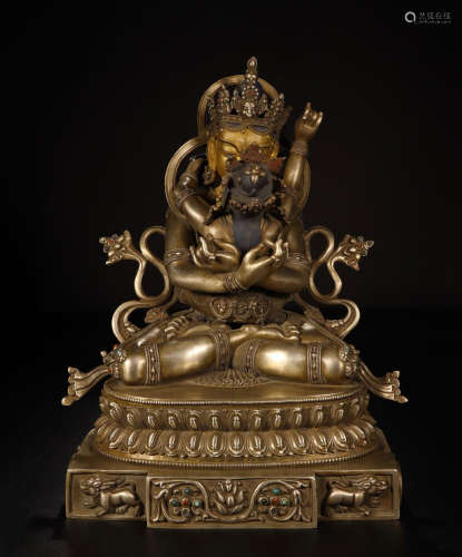 TIBETAN SILVER SEATED BUDDHA ON BASE