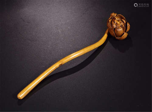 CHINESE BOXWOOD RUYI SCEPTER