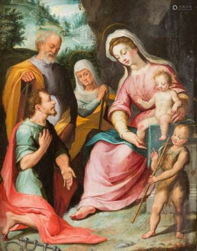 ITALIAN MASTER Active mid 16th century HOLY FAMILY WITH