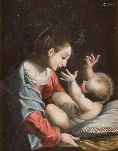 ITALIAN MASTER Active about 1700 MARY WITH CHILD Oil on