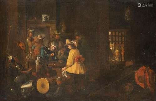 DUTCH MASTER Active 17th century SMOKING AND PLAYING