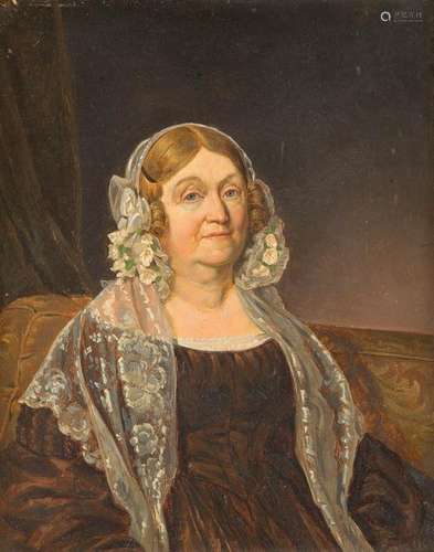 BRITISH SCHOOL 1st half 19th C. Portrait of a lady Oil