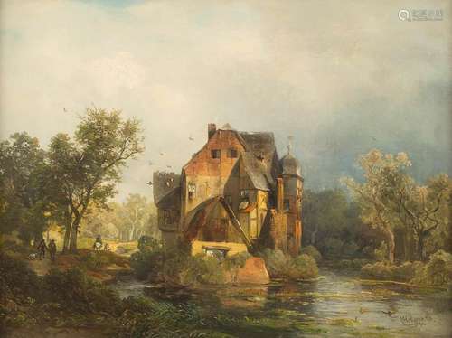 CARL HILGERS 1818 Duesseldorf - 1890 Ibid. Water castle