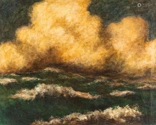 BARBIZON SCHOOL c. 1900 Cloudy sky over stormy waters