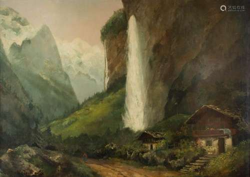 A. STEINERT Act. 2nd half 19th C. Waterfalls in idyllic