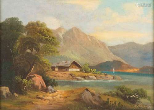 GUIDO HAMPE 1839 Berlin - 1902 Cabin by a mountain lake