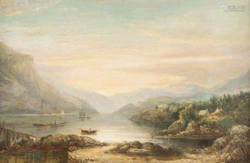 MONOGRAMIST J.C. Active c. 1846 Sunrise over mountain