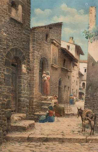 SCIPIONE SIMONI 1853 Rom - 1918 ibidem STREET VIEW OF