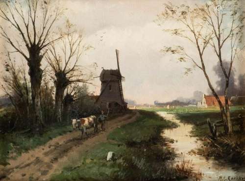 M.A. KOEKKOEK Act. 2nd half 19th C. Dutch landscape