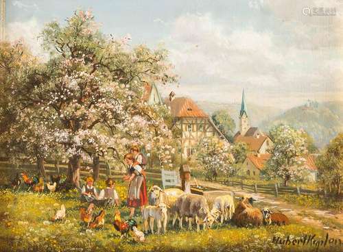 HUBERT KAPLAN 1940 Munich Domestic idyll in a village