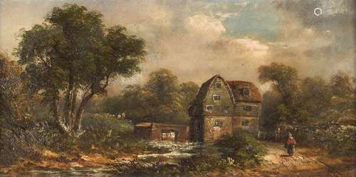 JOHN WESTALL Act. c. 1873 - 1893 Birmingham Mill by a