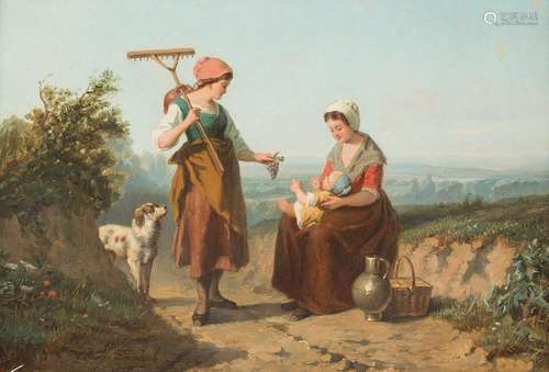 FR. DE LEUB Act. c. 1867 Italian countrywomen by the